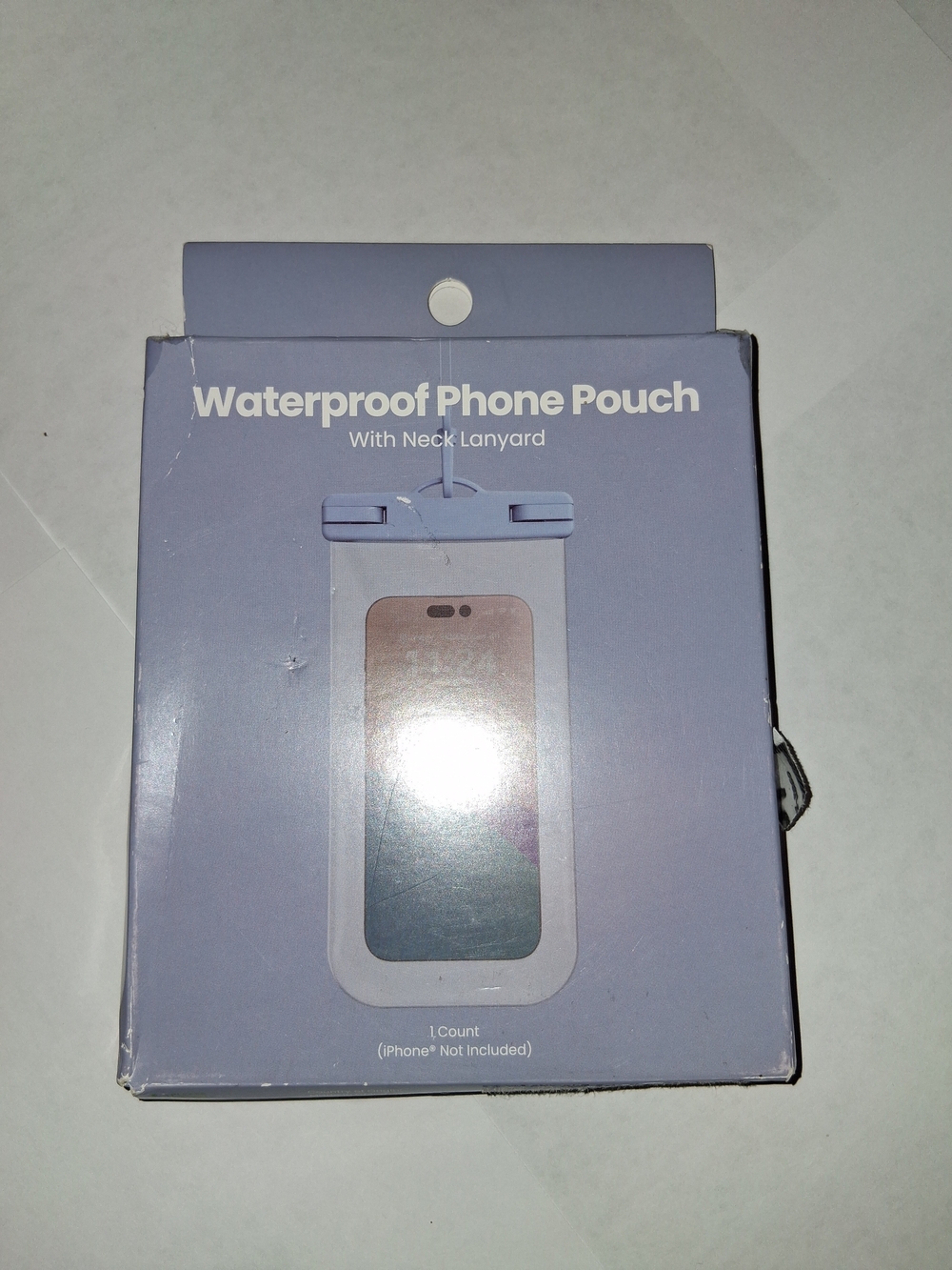 Waterproof Phone Pouch with Neck Lanyard - Light Purple